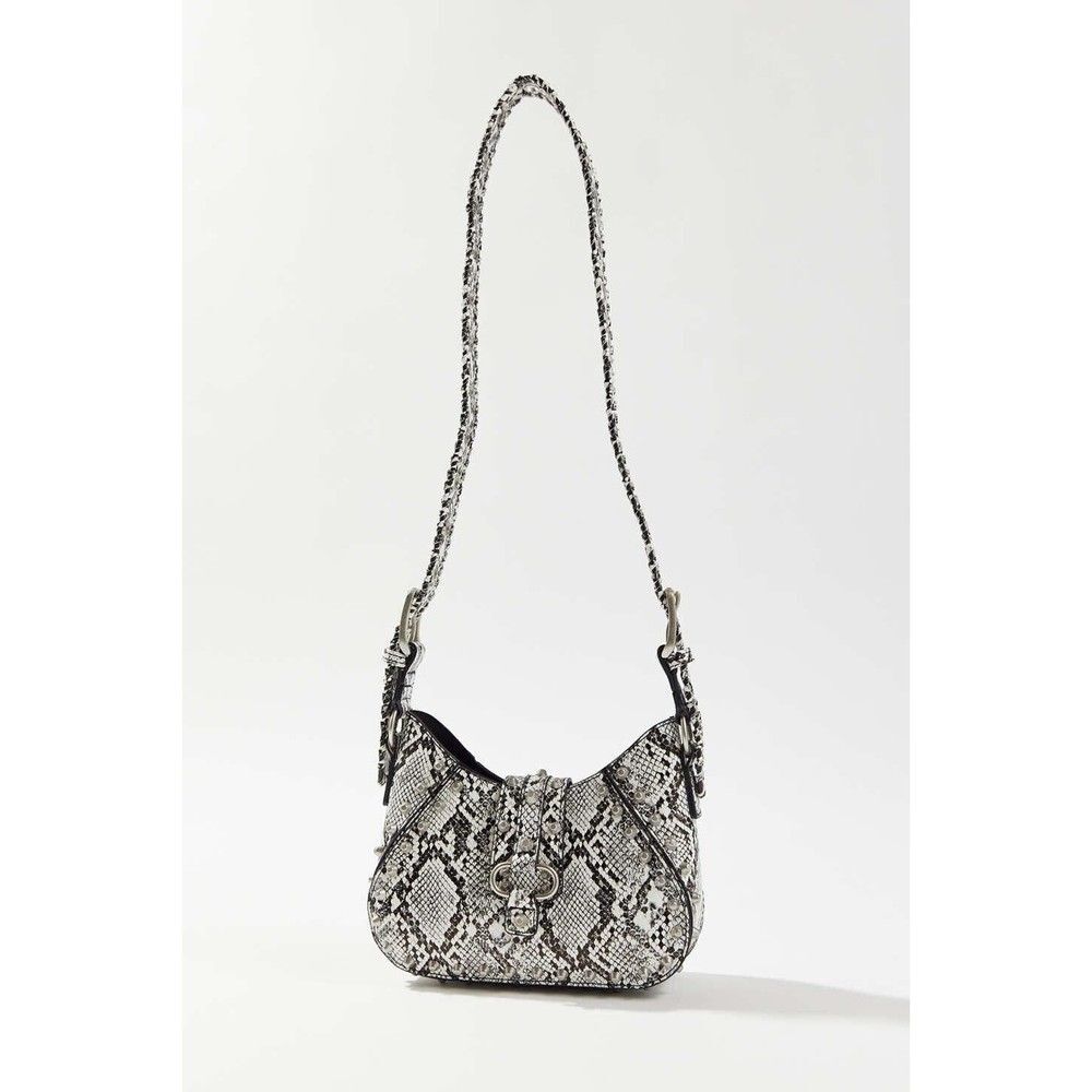 Urban outfitters devon studded crossbody bag snakeskin white black silver